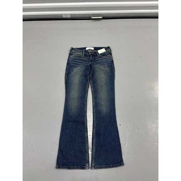 Hollister Denim - Hollister Low-Rise Bootcut Jeans Womens 6 Long W28 Dark Wash Floral Embroidered